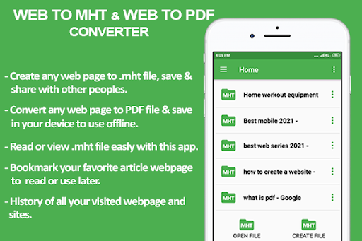 Web To Mht And Web To PDF Converter - عکس برنامه موبایلی اندروید