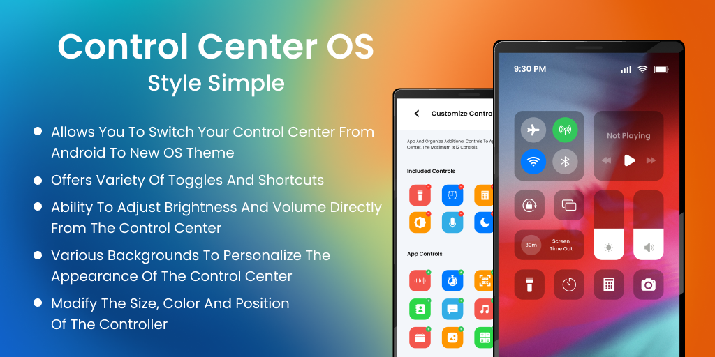Control Center OS Style Simple - Image screenshot of android app
