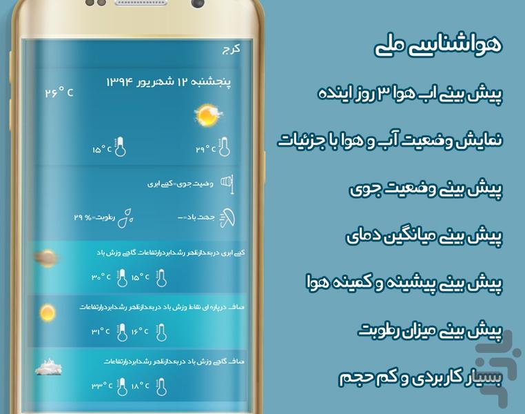 هواشناسی ملی - Image screenshot of android app