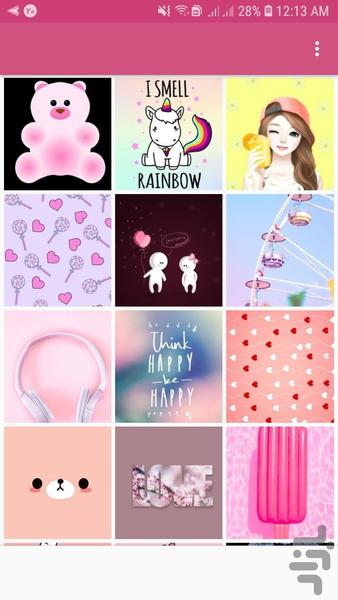 تصویر زمینه صورتی(دخترانه) - Image screenshot of android app
