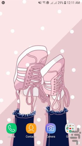 تصویر زمینه صورتی(دخترانه) - Image screenshot of android app