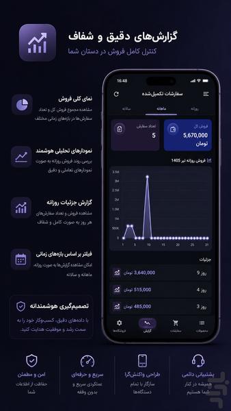 مدیریت فروشگاه ووکامرس - عکس برنامه موبایلی اندروید