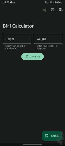 ماشین‌حساب BMI (شاخص توده بدنی) - Image screenshot of android app