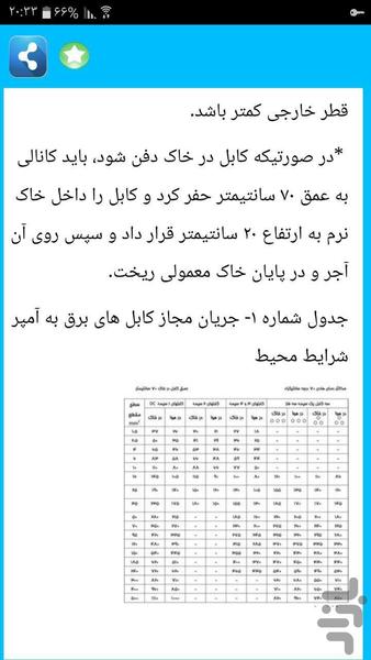 آموزش سطح مقطع کابل برق - Image screenshot of android app
