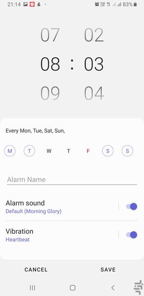 آلارم هفتگی - Image screenshot of android app