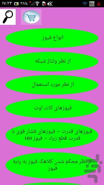 انواع فیوزهای صنعتی و ساختمانی - Image screenshot of android app