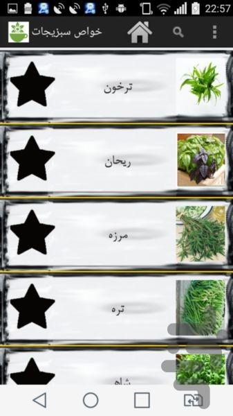 Properties vegetables - Image screenshot of android app