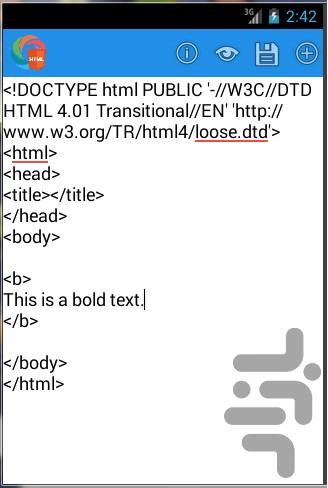 Html Editor - Image screenshot of android app