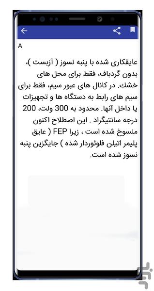 واژه نامه سیم و کابل - عکس برنامه موبایلی اندروید