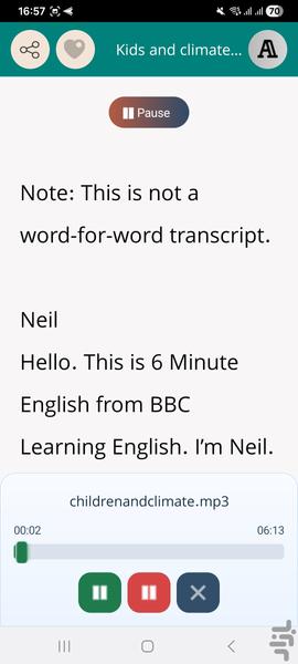 bbc learning English3 پادکست - Image screenshot of android app