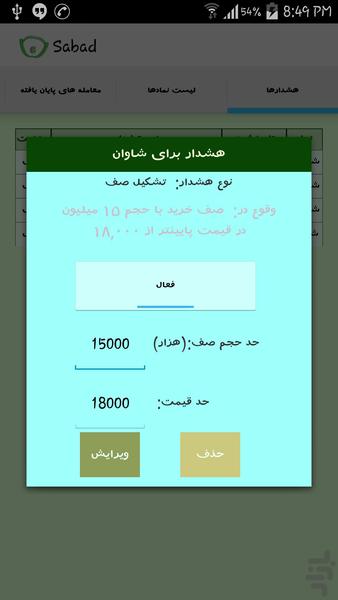 سبد بورس - عکس برنامه موبایلی اندروید