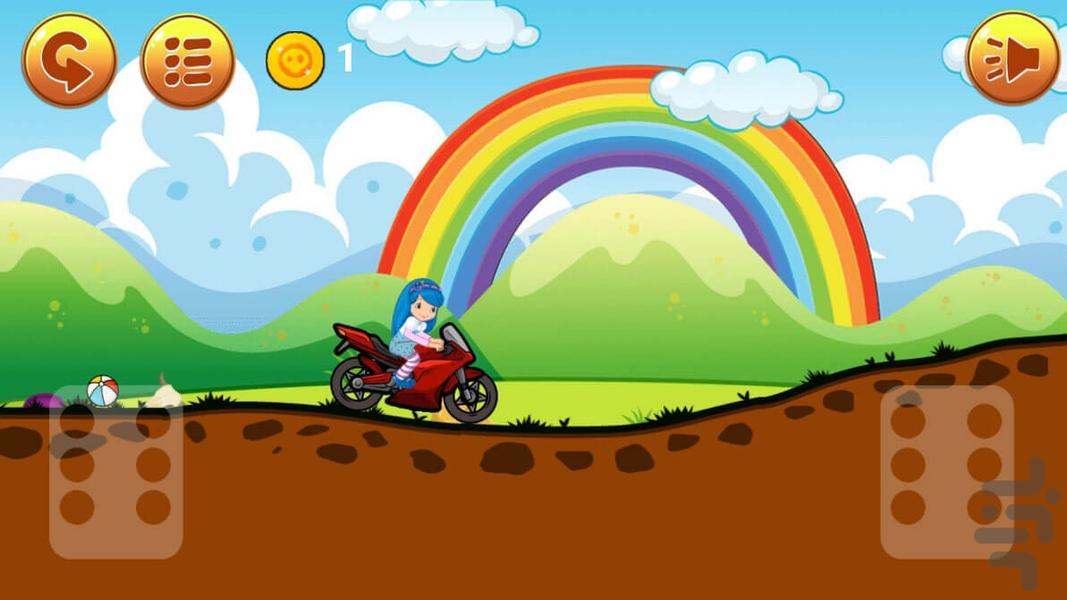 Strawberry girl riding motorcycle - Gameplay image of android game