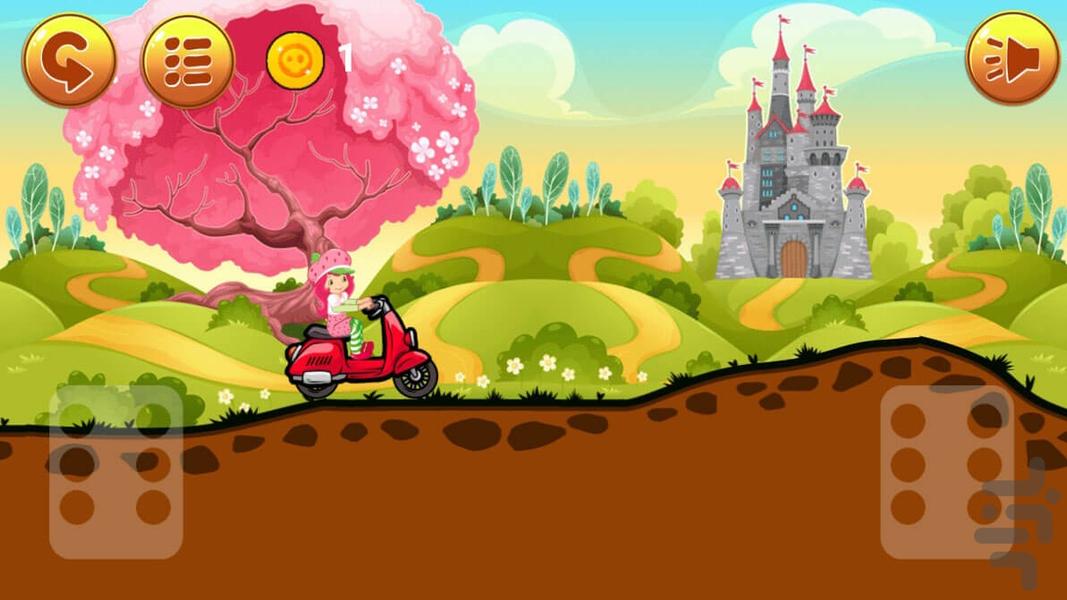 Strawberry girl riding motorcycle - Gameplay image of android game