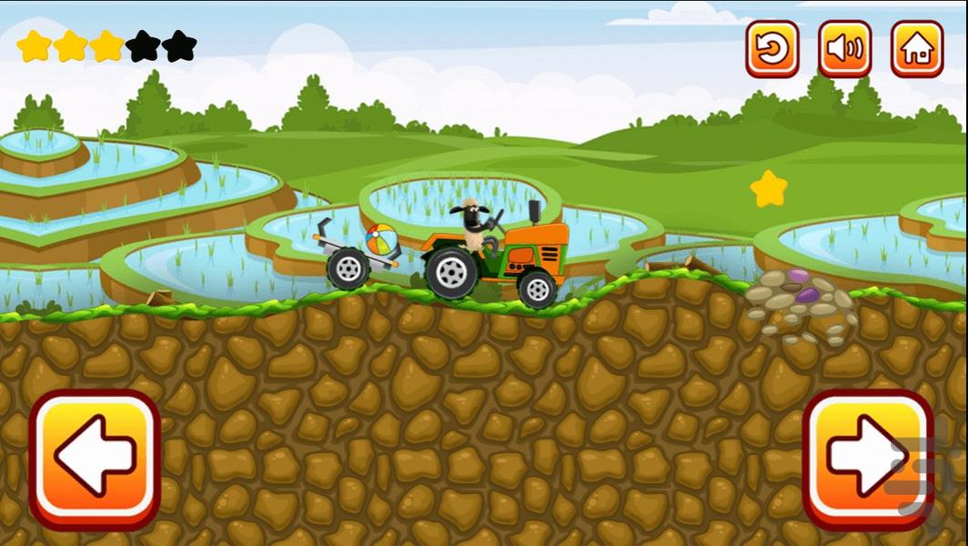 Riding a tractor Shaun the Sheep - Gameplay image of android game