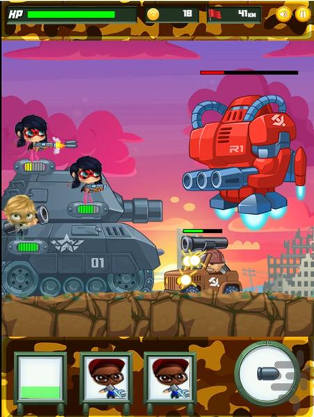 تانک بازی دخترکفشدوزکی و پسر گربه ای - عکس بازی موبایلی اندروید