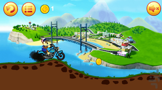 Motorbike riding paw patrol - Gameplay image of android game
