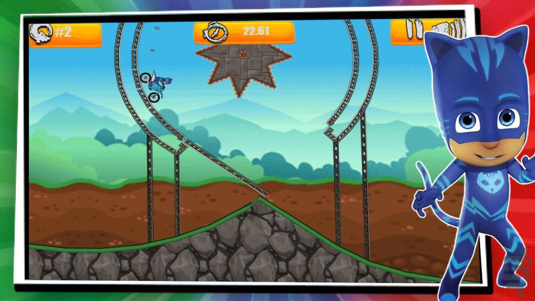 PJ Mask group motorcycle riding game - Gameplay image of android game