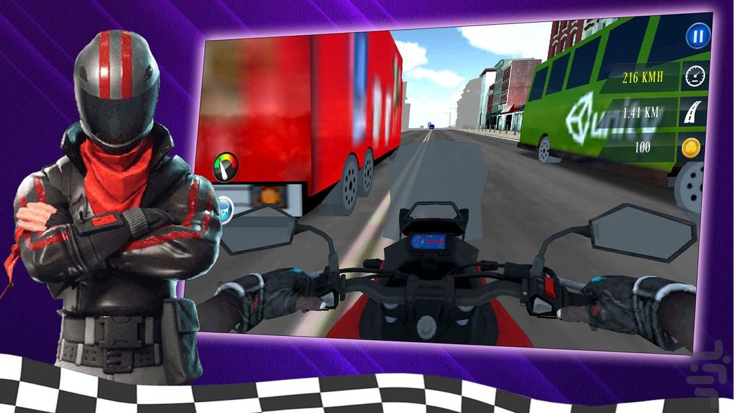 بازی موتور سواری در خیابان - Gameplay image of android game