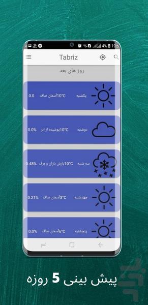 آب و هوا - عکس برنامه موبایلی اندروید