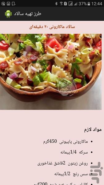 How to cook a variety of salads - Image screenshot of android app