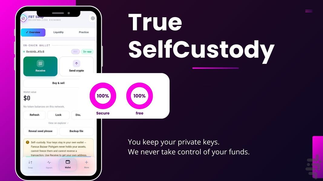 FBT Swap — صرافی غیرمتمرکز اف بی تی - عکس برنامه موبایلی اندروید