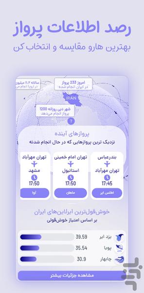اطلاعات پرواز فرودگاه | فیدسو - عکس برنامه موبایلی اندروید