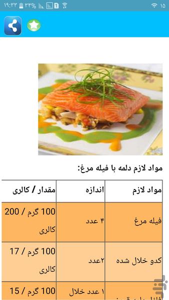 غذا با فیله و سینه مرغ - Image screenshot of android app