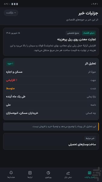 موجا - تحلیلگر اخبار اقتصادی - عکس برنامه موبایلی اندروید
