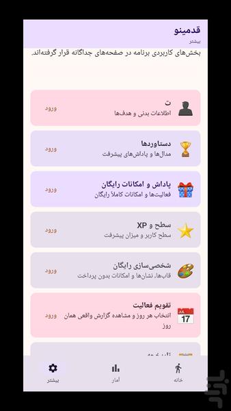 قدمشمار قدمینو - پیادهروی - عکس برنامه موبایلی اندروید