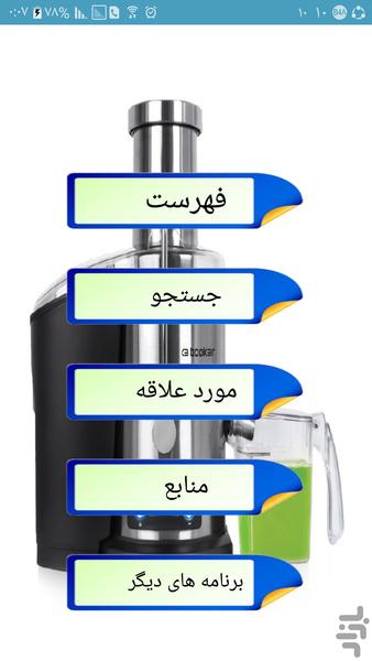 تشریح قطعات آبمیوه گیری و خردکن - عکس برنامه موبایلی اندروید