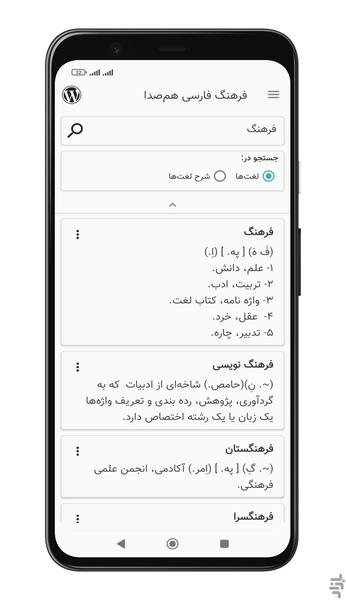 Meoin Persian dictionary - Image screenshot of android app