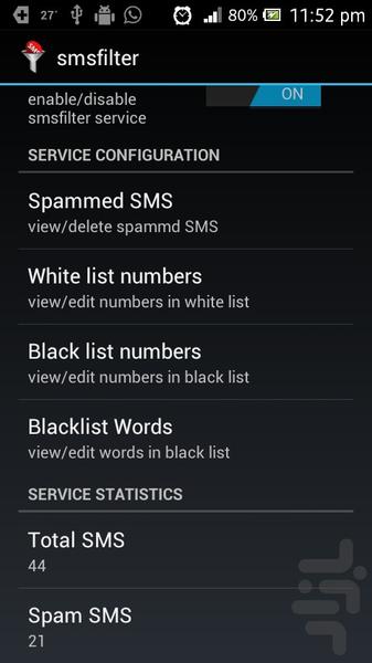 smsfilter - Image screenshot of android app