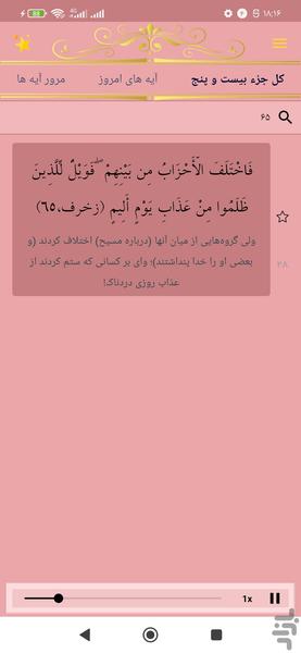 حفظ جزء بیست و پنج قرآن کریم - عکس برنامه موبایلی اندروید