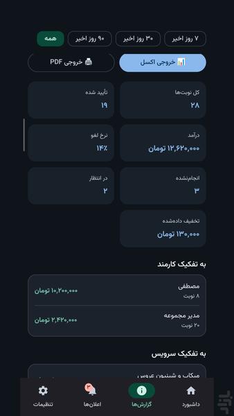 وقت‌چی|نوبت‌دهی آنلاین و مدیریت رزرو - عکس برنامه موبایلی اندروید