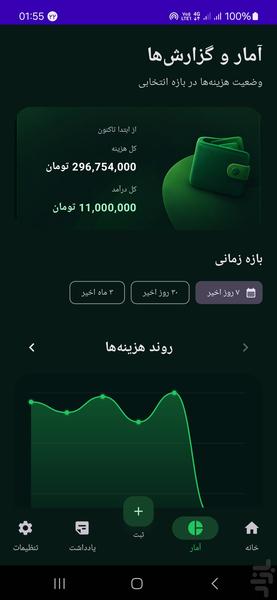 خرجینو | مدیریت هزینه و درآمد - عکس برنامه موبایلی اندروید