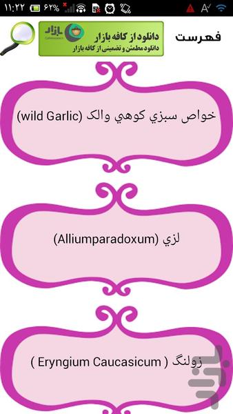 خواص معجزه آسا سبزی - Image screenshot of android app