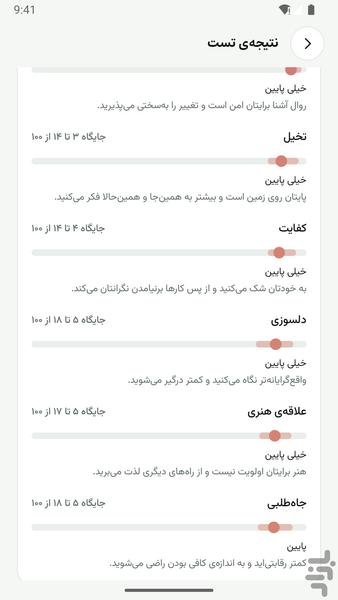 تست NEO | شخصیت پنج عاملی - عکس برنامه موبایلی اندروید