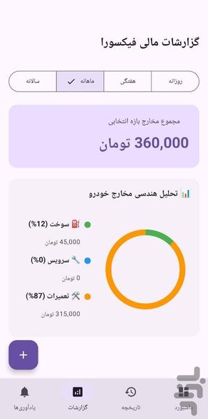 مدیریت سوابق خودرو - عکس برنامه موبایلی اندروید