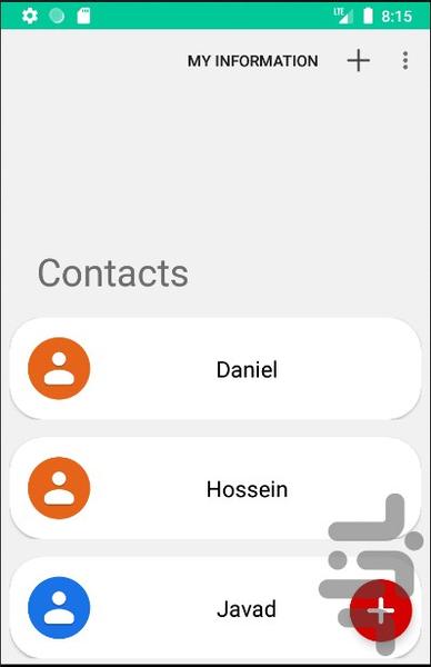مخاطبین من - عکس برنامه موبایلی اندروید