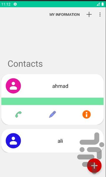 مخاطبین من - عکس برنامه موبایلی اندروید