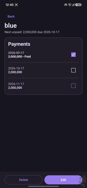Loan Reminder - Image screenshot of android app