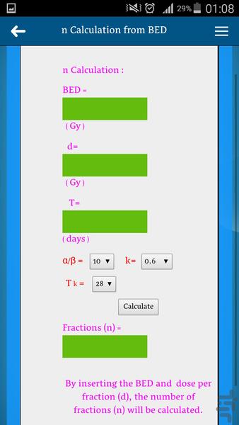 Biological Effective Dose Calc. - Image screenshot of android app