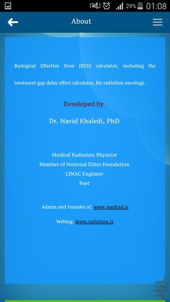 Biological Effective Dose Calc. - Image screenshot of android app