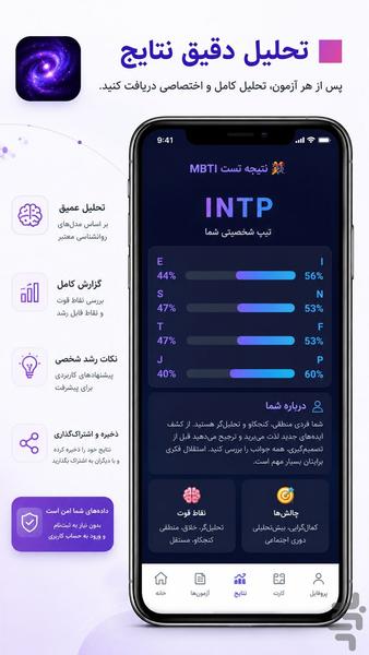 کهکشان شخصیت - عکس برنامه موبایلی اندروید