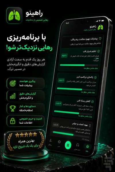 راهینو - ترک آسان سیگار - عکس برنامه موبایلی اندروید