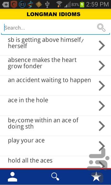 دیکشنری اصطلاحات لانگمن - Image screenshot of android app