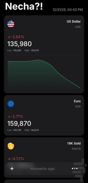 Necha | Live Gold & Currency - Image screenshot of android app