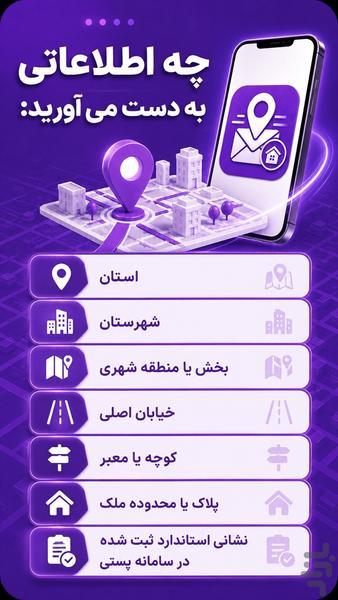 نشانی؛ استعلام کد پستی و دریافت آدرس - عکس برنامه موبایلی اندروید