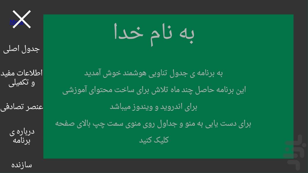 0 جدول مندلیف هوشمند+نسخه ی کامپیوت - Image screenshot of android app