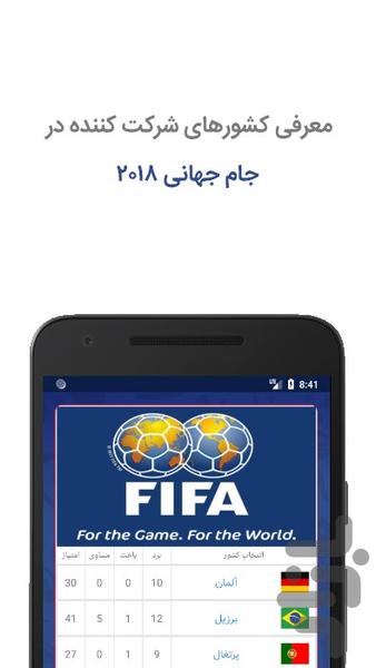 ورلد کاپ | اختصاصی جام جهانی ۲۰۱۸ - عکس برنامه موبایلی اندروید